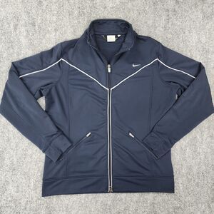 Nike Jacket Womens Large Blue Full Zip Stretch Track Jacket Zip Pockets Vintage